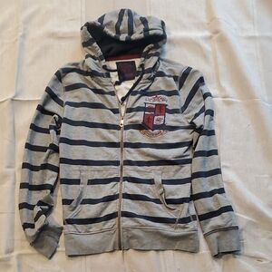 Esprit Gray and Black Striped Hoodie